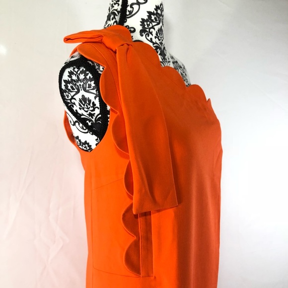 🆕Victoria Beckham Scallop Trim Orange Dress NWT - Picture 7 of 8